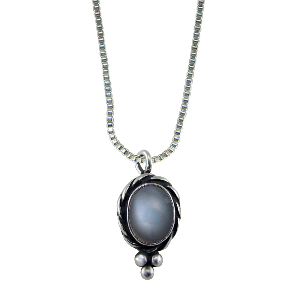 Sterling Silver Little Grey Moonstone Pendant Necklace